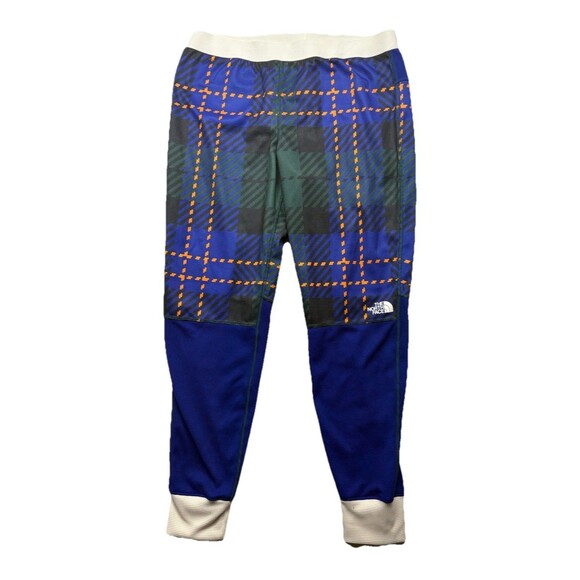 The North Face Flash Dry Base Layer Pant Women's M Blue Plaid Printed Waffle - Picture 1 of 5